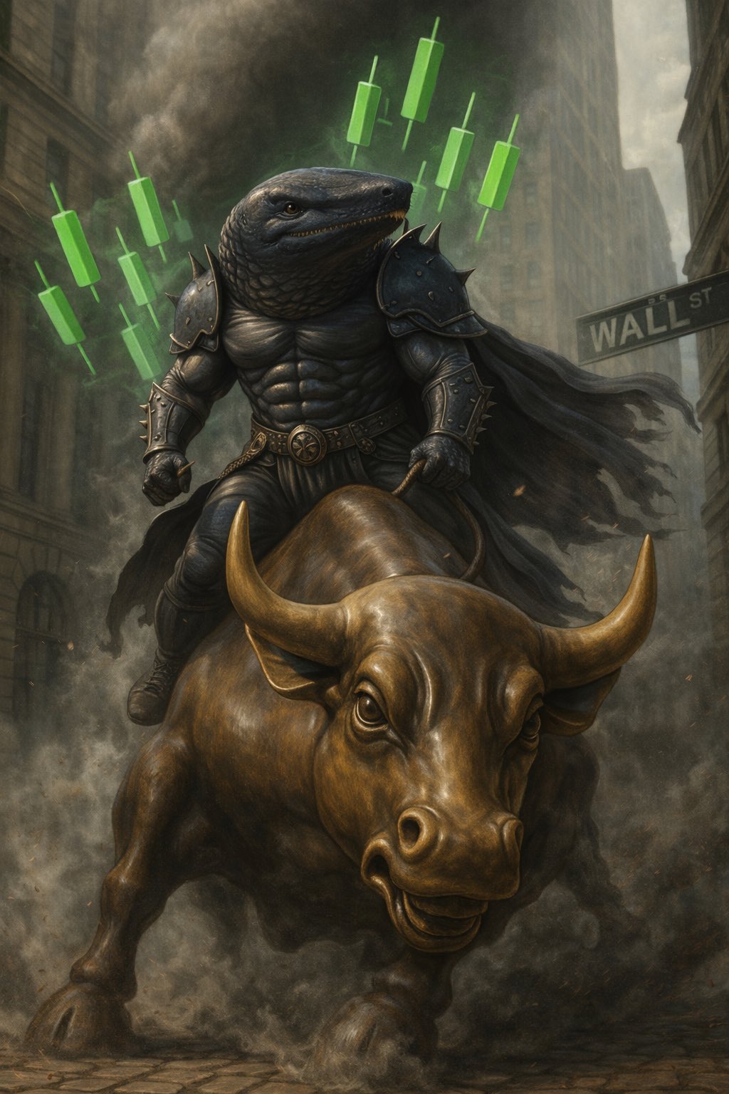 Black Whale Wall Street Bull